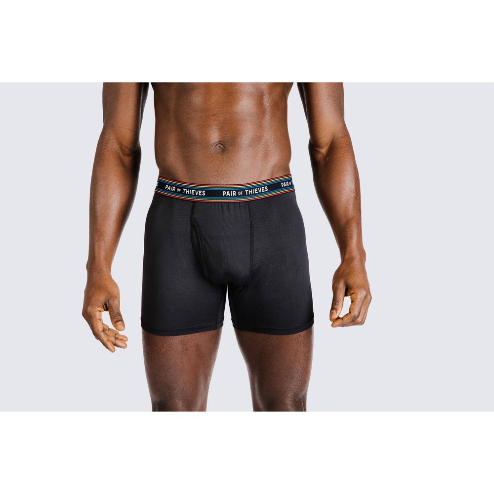 Pair of Thieves Men's Super Fit Boxer Briefs 2pk - Gray/Black L 1