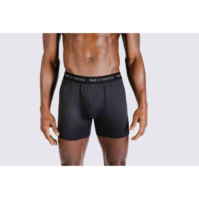 slide 2 of 4, Pair of Thieves Men's Super Fit Boxer Briefs 2pk - Black L, 2 ct