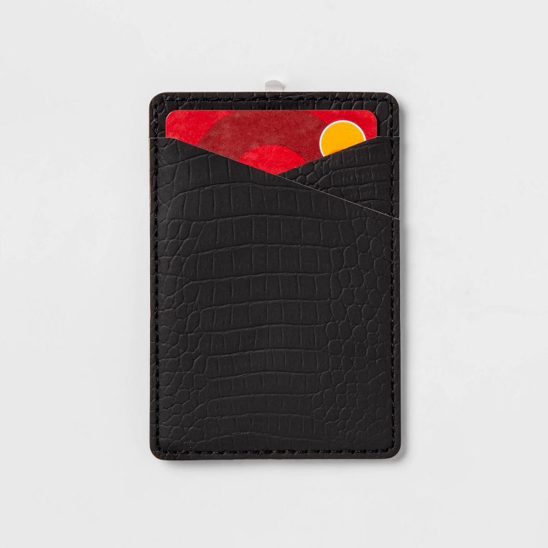 slide 2 of 2, Cell Phone Wallet Pocket - heyday™ Black Croc, 1 ct