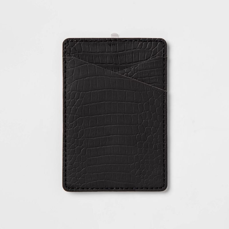 slide 1 of 2, Cell Phone Wallet Pocket - heyday™ Black Croc, 1 ct