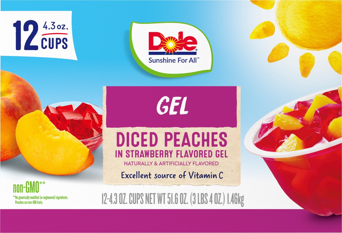 slide 9 of 9, Dole Peaches In Strawberry Gel, 12 ct; 4.3 oz