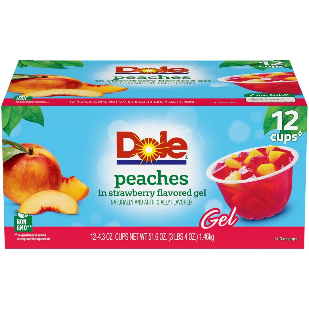 Dole Peaches In Strawberry Gel 12 ct; 4.3 oz Shipt