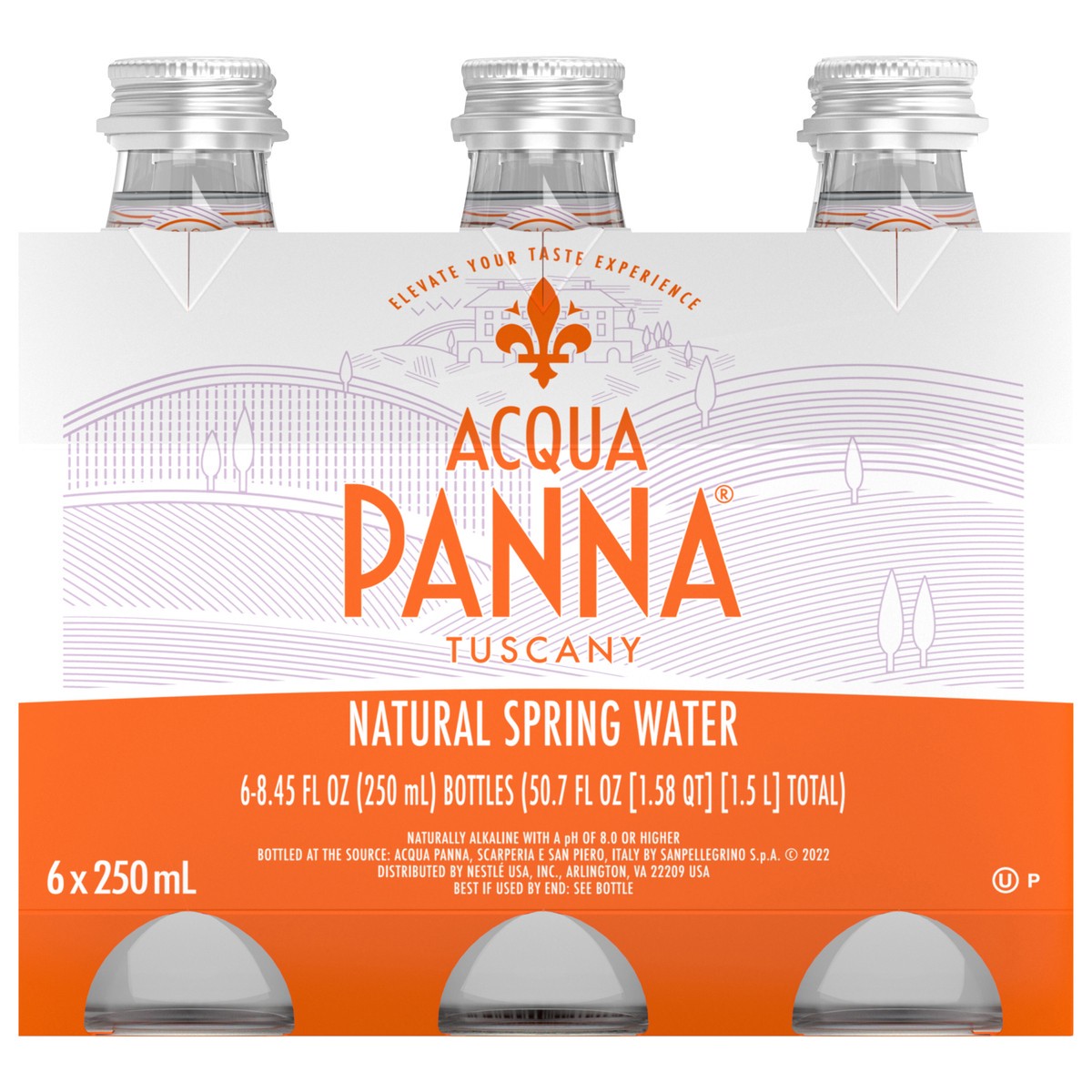 slide 2 of 2, Acqua Panna Tuscany Natural Spring Water 6-8.45 Oz (250ml) Bottles, 6 ct