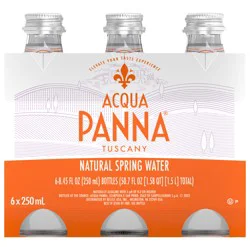 Acqua Panna Tuscany Natural Spring Water 6-8.45 Oz (250ml) Bottles