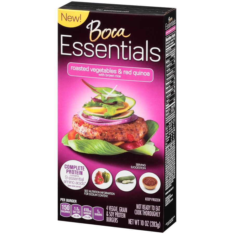 slide 4 of 9, Boca Essentials Roasted Vegetables & Red Quinoa, 10 oz
