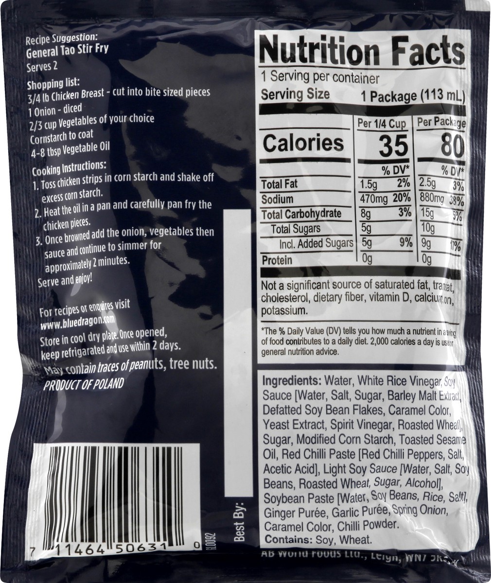 slide 4 of 13, Blue Dragon Sauce Stir Fry General Tao - 3.9 Fl. Oz., 3.9 fl. oz.