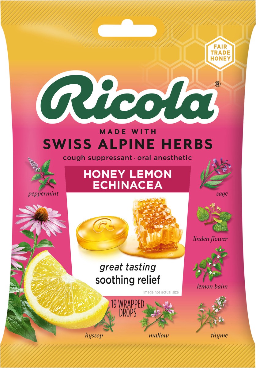 slide 1 of 14, Ricola Lozenge Honey Lemon, 19 ct