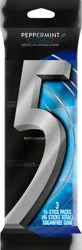 5 GUM Peppermint Cobalt Sugar Free Chewing Gum, Five Gum, 15 Sticks (3 Pack)