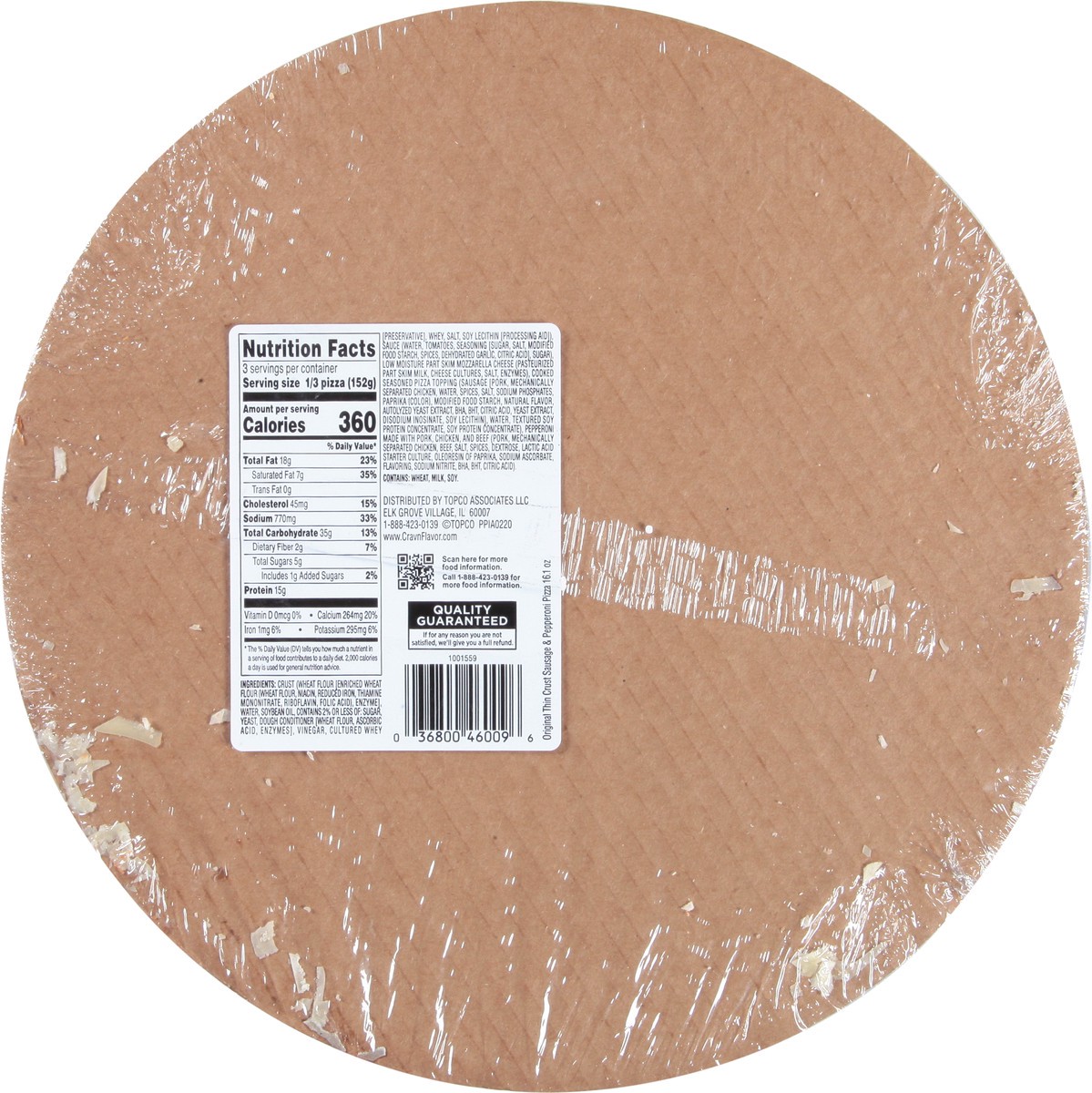 slide 5 of 9, Crav'N Flavor Pizza, Sausage & Pepperoni, Original Thin Crust 16.1 Oz, 16.1 oz