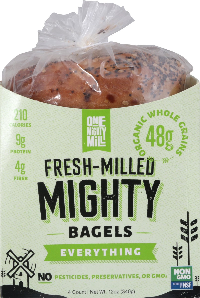 slide 5 of 14, One Mighty Mill Fresh Milled Everything Mighty Bagels 4 ea, 4 ct