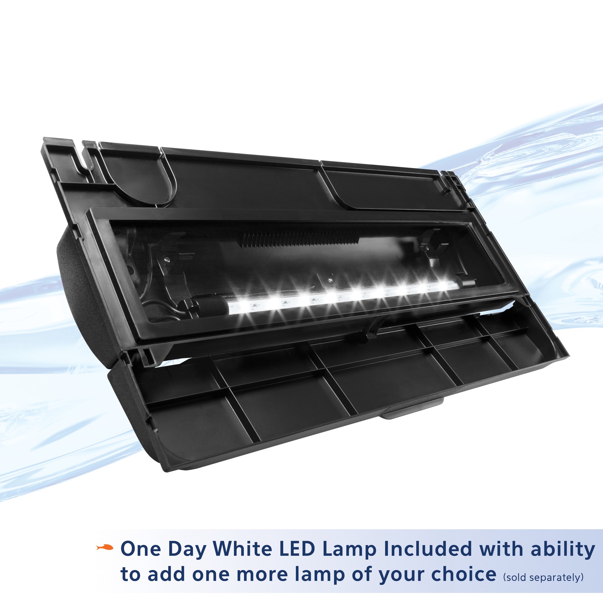 slide 6 of 9, Aqueon LED Deluxe Full Aquarium Hoods Black, 24 Inches, 1 ct