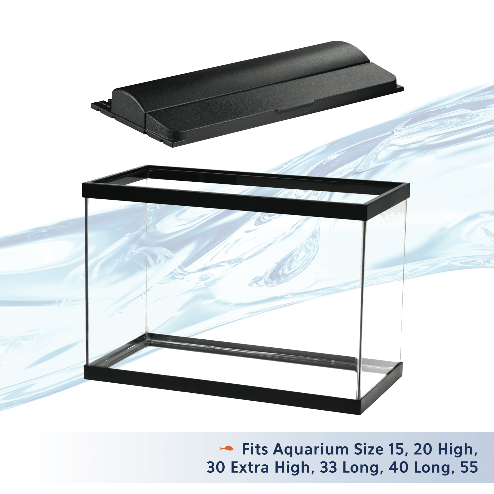 slide 2 of 9, Aqueon LED Deluxe Full Aquarium Hoods Black, 24 Inches, 1 ct