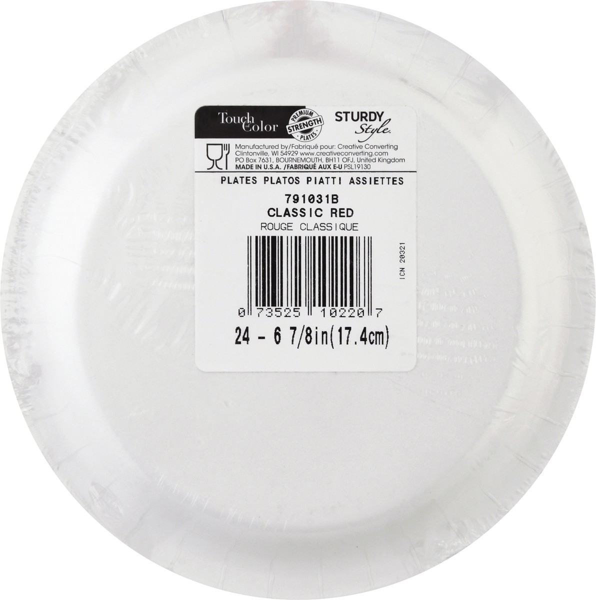 slide 8 of 8, Touch of Color Lunch Plate Red, 24 ct