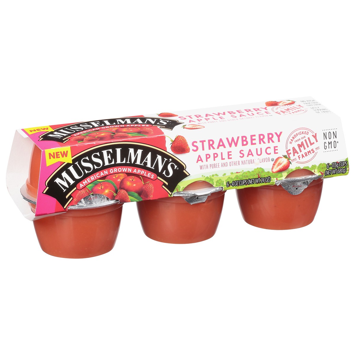 slide 7 of 9, Musselman's Strwbrry Applesauce, 6 ct