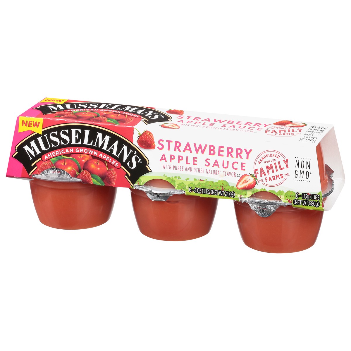 slide 9 of 9, Musselman's Strwbrry Applesauce, 6 ct