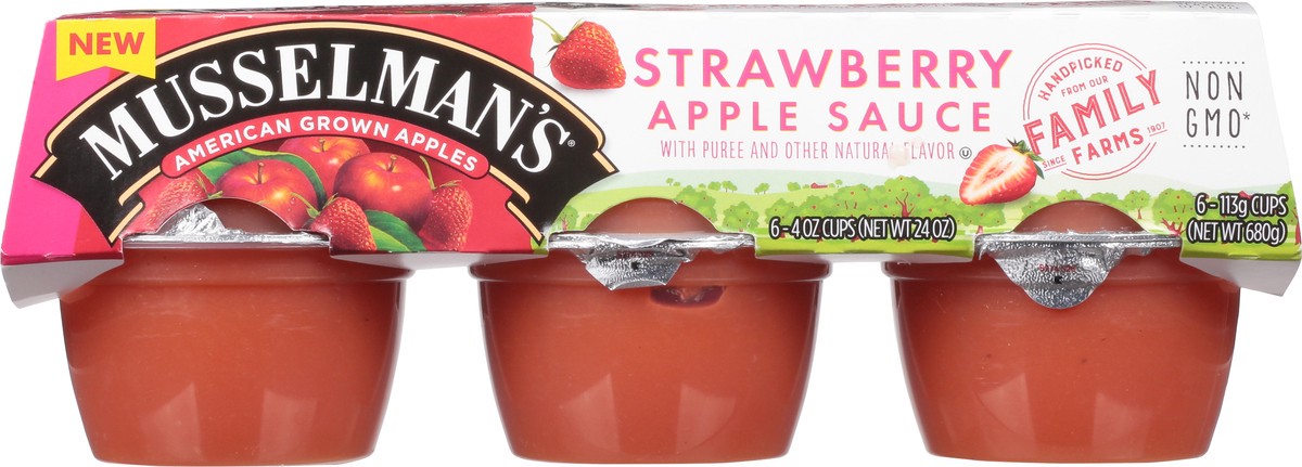 slide 2 of 9, Musselman's Strwbrry Applesauce, 6 ct
