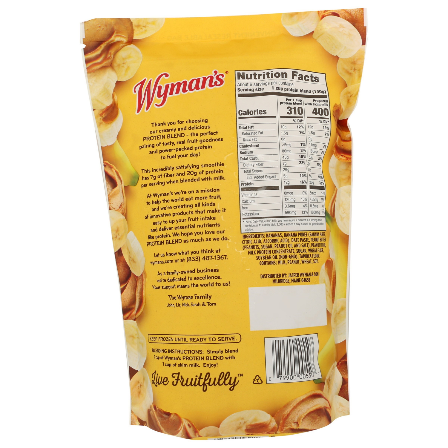 slide 2 of 2, Wyman's Banana Peanut Butter Protein Blend, 2 lb