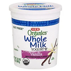 H-E-B Organics Whole Milk Yogurt - Vanilla