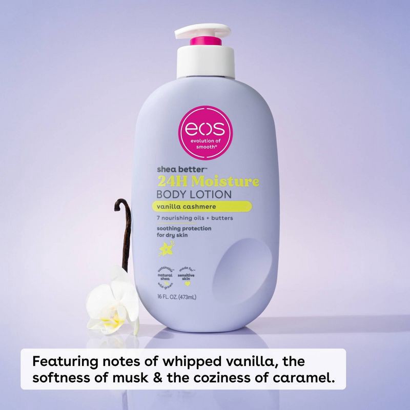 slide 3 of 8, eos Shea Better Moisture Body Lotion - Vanilla Cashmere - 16 fl oz, 16 fl oz