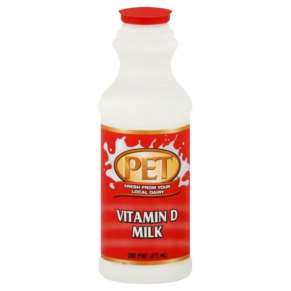 slide 1 of 1, PET Dairy Whole Vitamin D Milk, 1/2 qt
