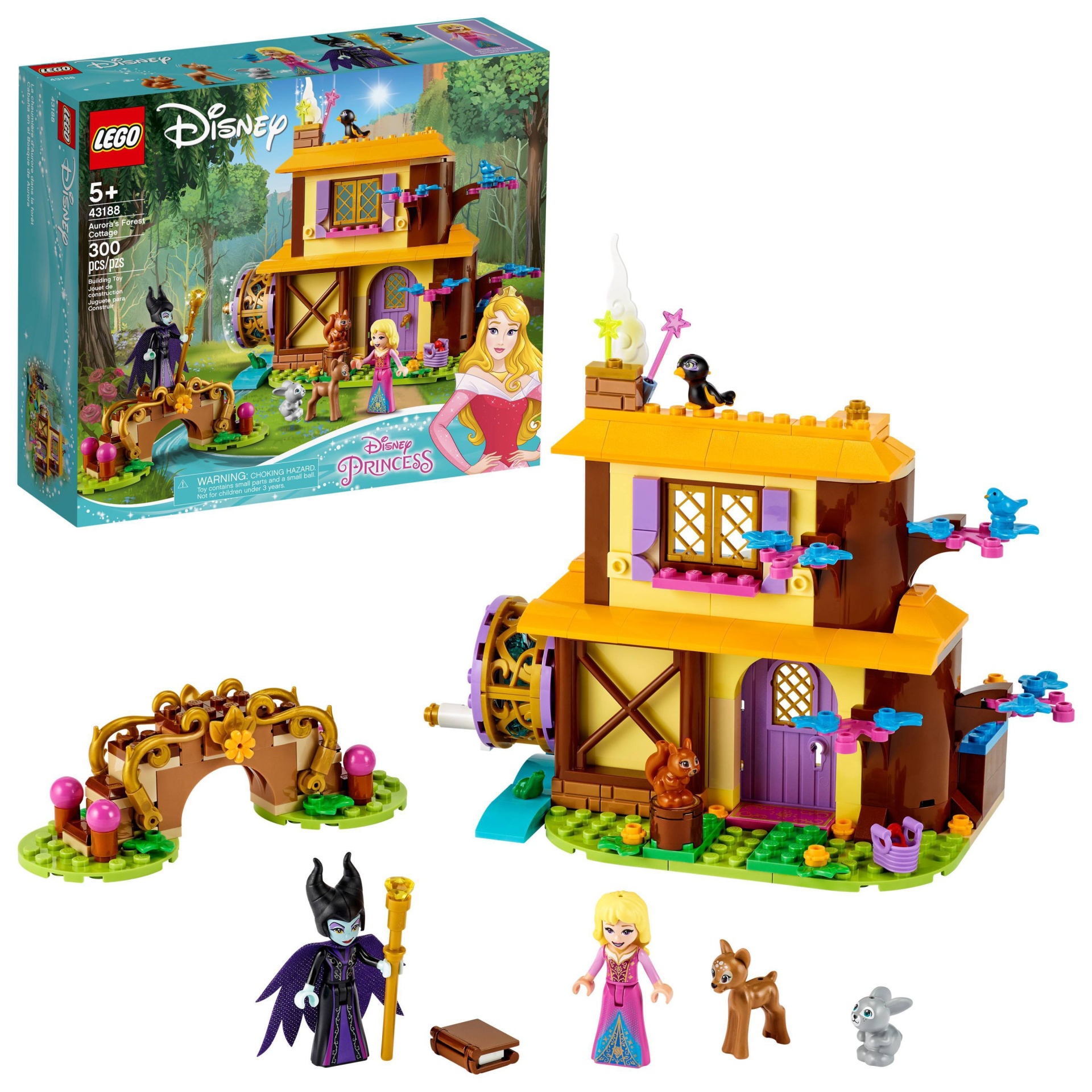 slide 1 of 7, LEGO Disney Aurora's Forest Cottage Great Sleeping Beauty Building Toy for Kids 43188, 1 ct