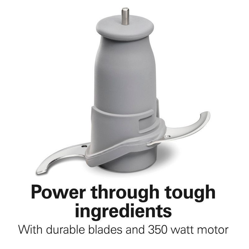 slide 6 of 9, Hamilton Beach 3-Cup Stack & Press Food Chopper - Gray - 72740: Compact Vegetable Processor, Dishwasher-Safe Parts, 1 ct