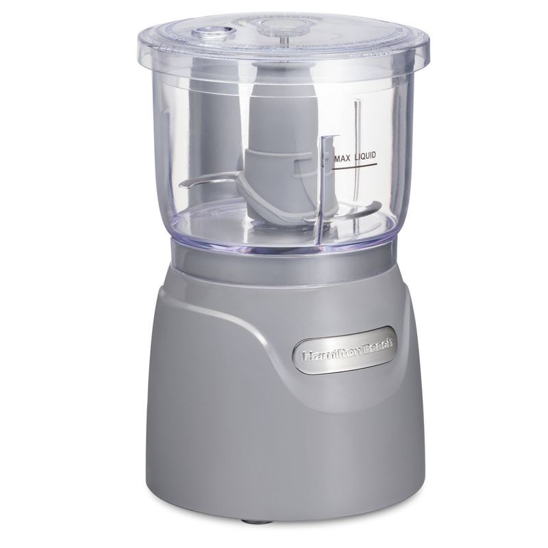 slide 1 of 8, Hamilton Beach 3-Cup Stack and Press Food Chopper - Gray - 72740, 1 ct