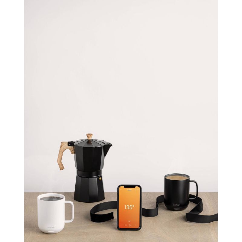 slide 5 of 7, Ember Mug 2 14oz Temperature Control Smart Mug Black: Stainless Steel & Ceramic, Hand Wash, Includes Coaster, 14 oz