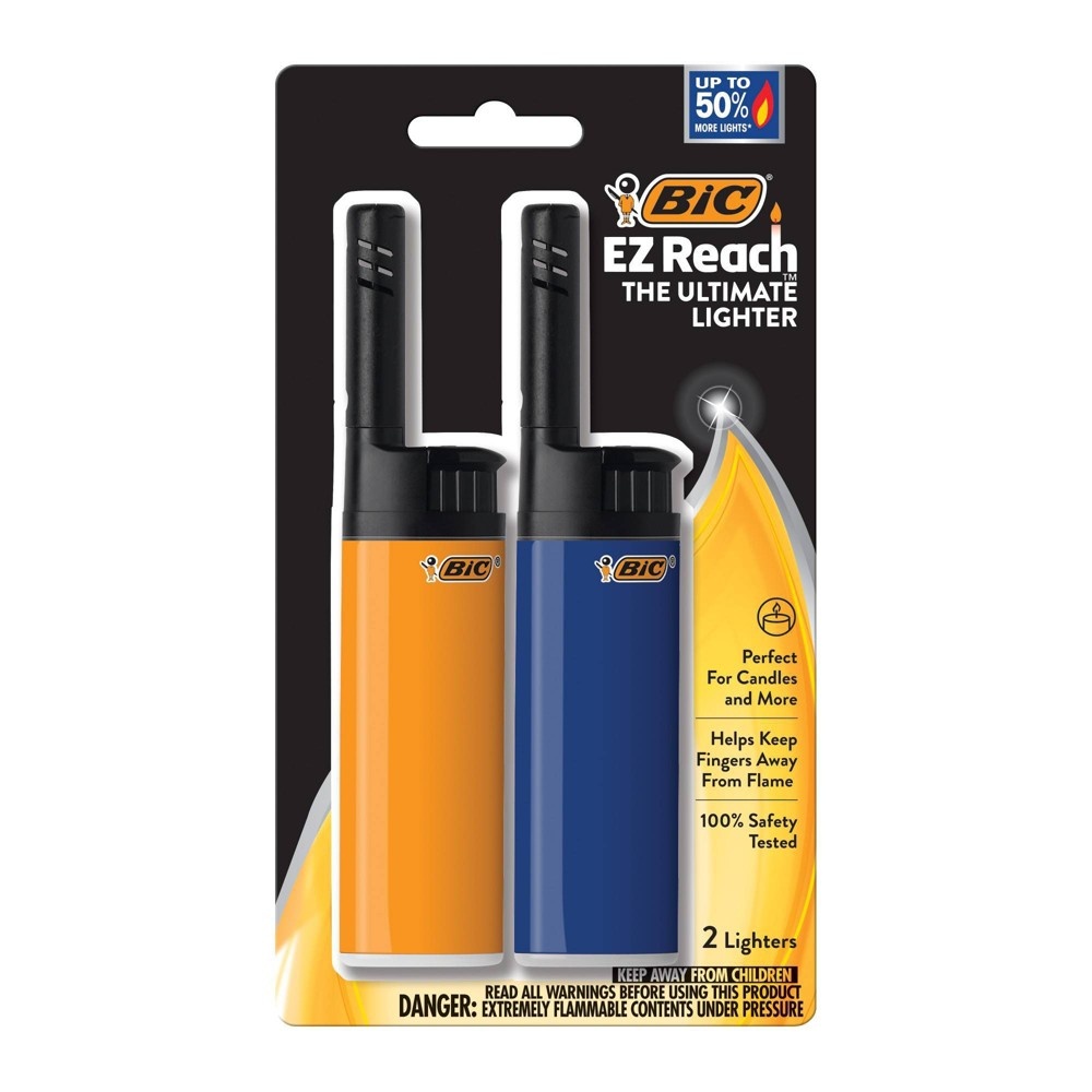 slide 5 of 12, BIC EZ Reach 2pk Pocket Lighter - 2ct, 2 ct