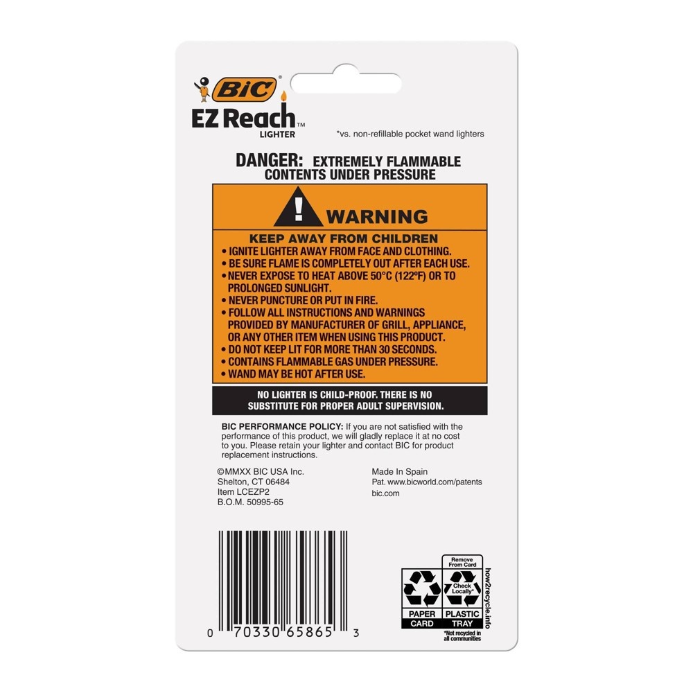 slide 9 of 12, BIC EZ Reach 2pk Pocket Lighter - 2ct, 2 ct