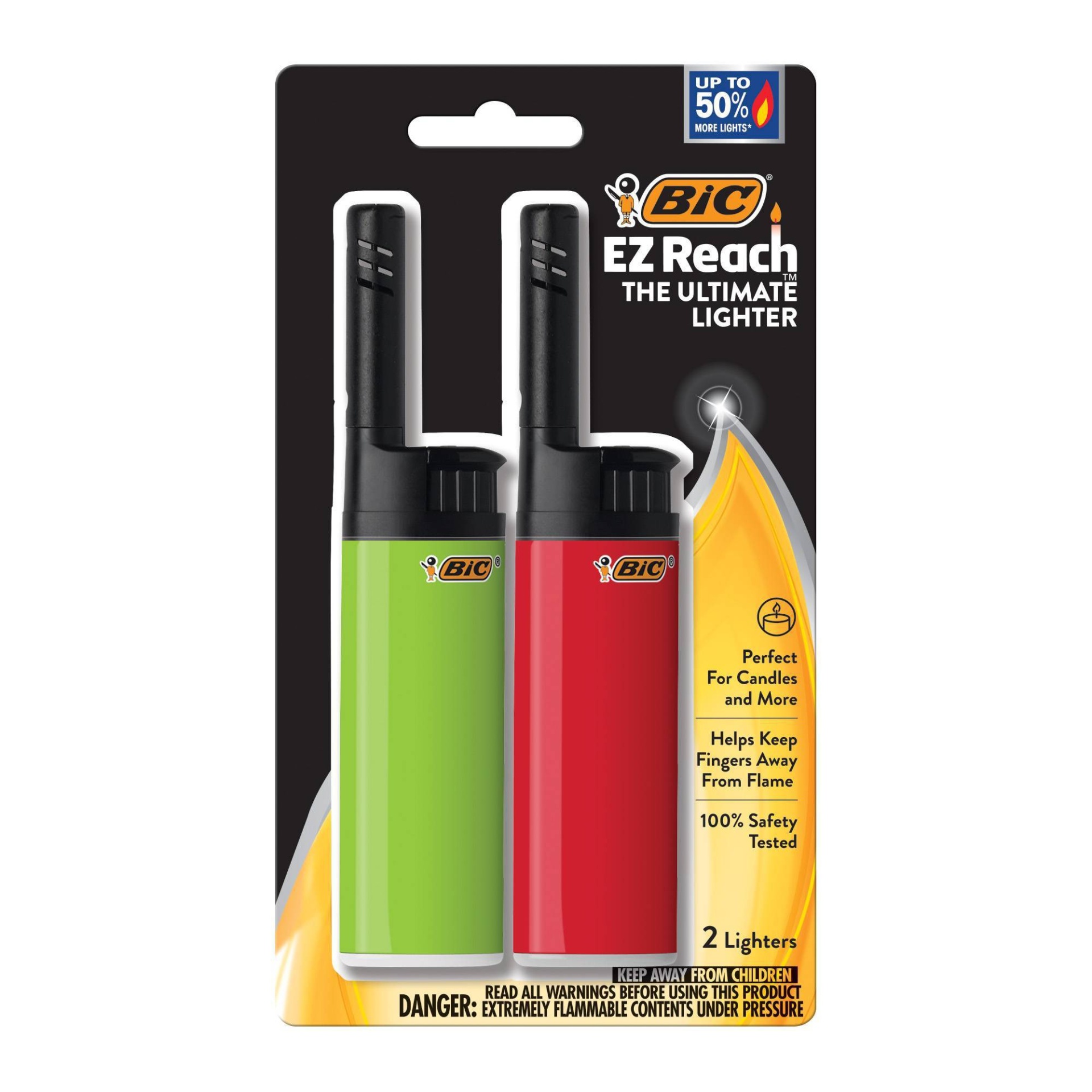 slide 1 of 12, BIC EZ Reach 2pk Pocket Lighter - 2ct, 2 ct