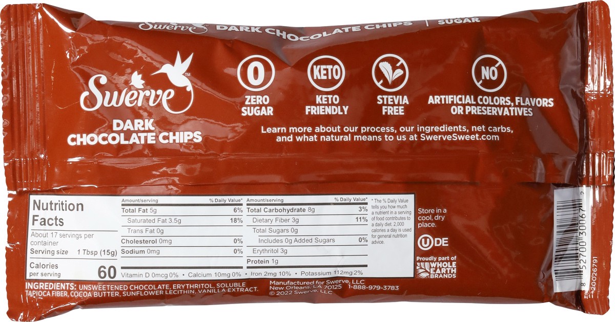 slide 5 of 9, Swerve Dark Chocolate Chips, 9 oz