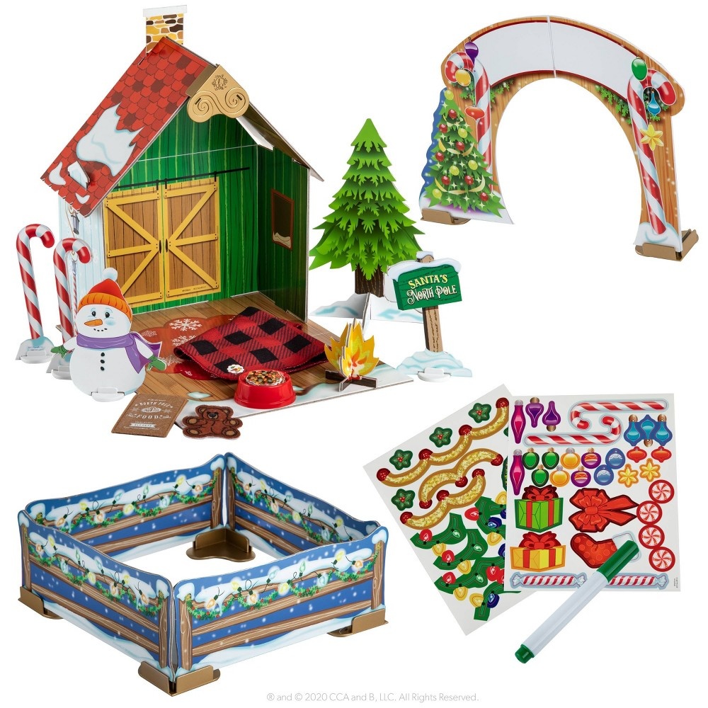 slide 4 of 4, Elf on the Shelf Elf Pets Christmas Cabin Playset, 1 ct