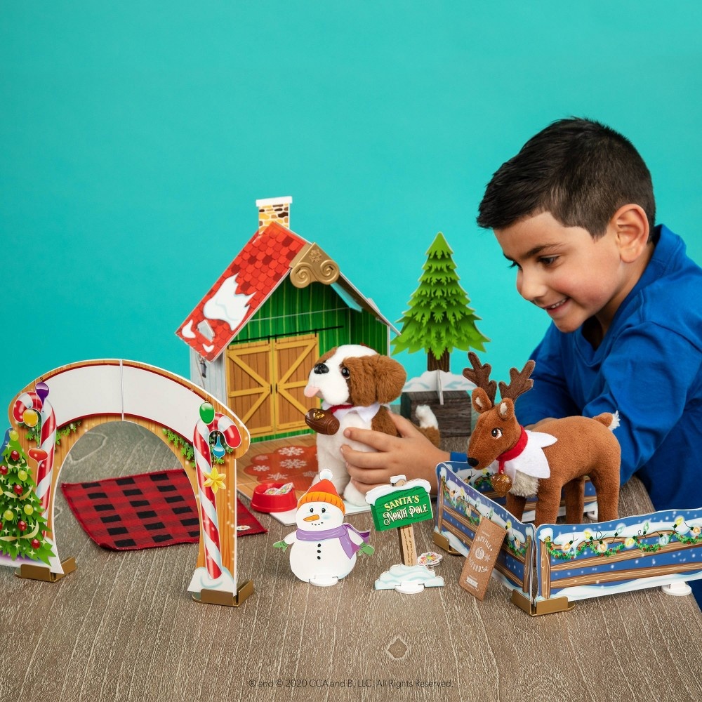 slide 2 of 4, Elf on the Shelf Elf Pets Christmas Cabin Playset, 1 ct