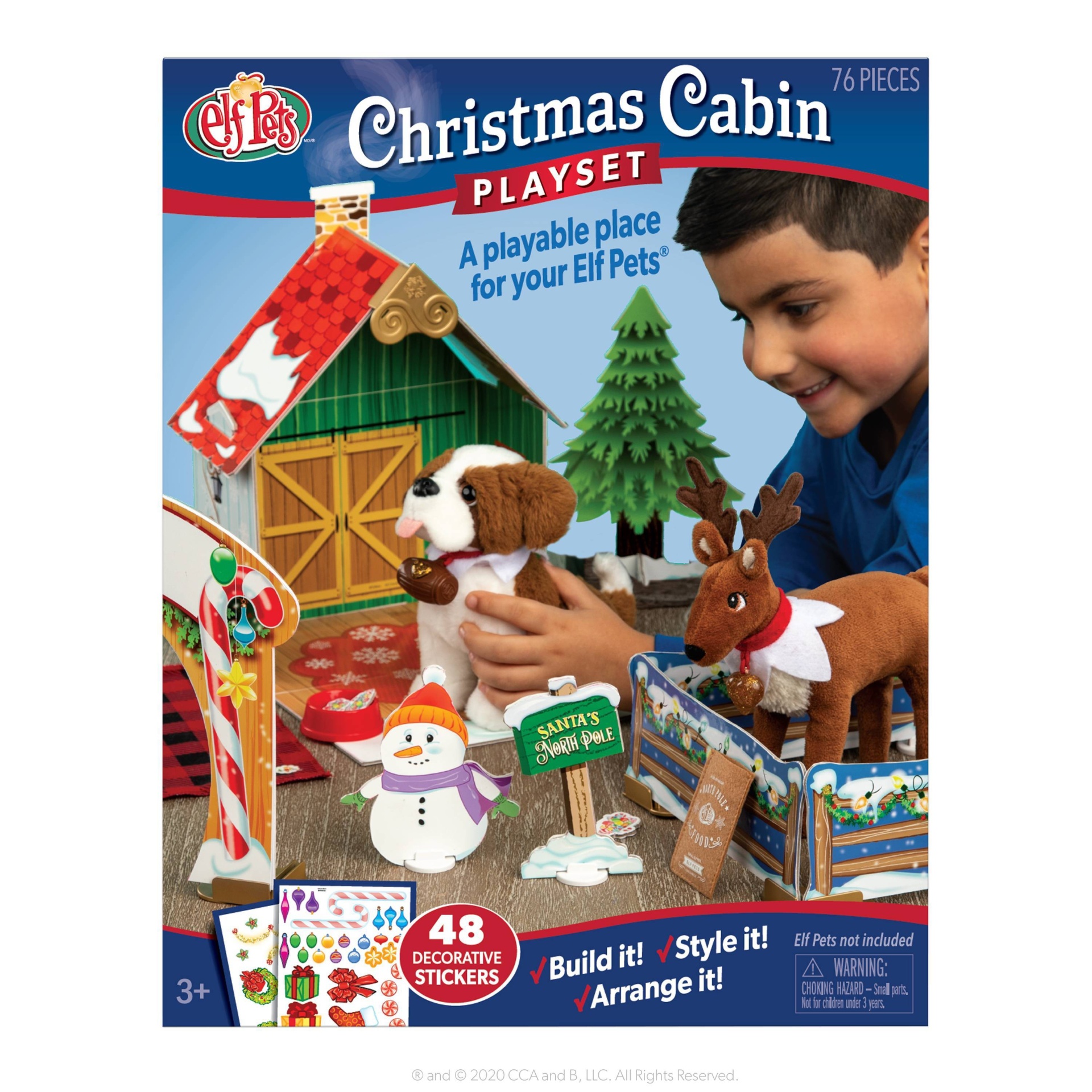 slide 1 of 4, Elf on the Shelf Elf Pets Christmas Cabin Playset, 1 ct