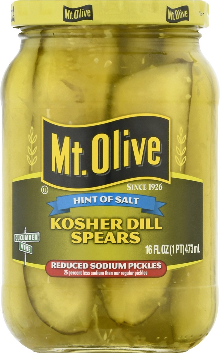 slide 2 of 13, Mt. Olive Kosher Dill Spears Pickle 16 fl oz Jar, 16 oz