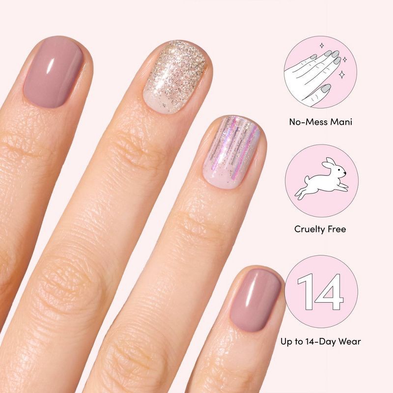 slide 5 of 6, Dashing Diva Gloss Palette Gel Nail Polish Strips - After Glow - 32ct, 32 ct