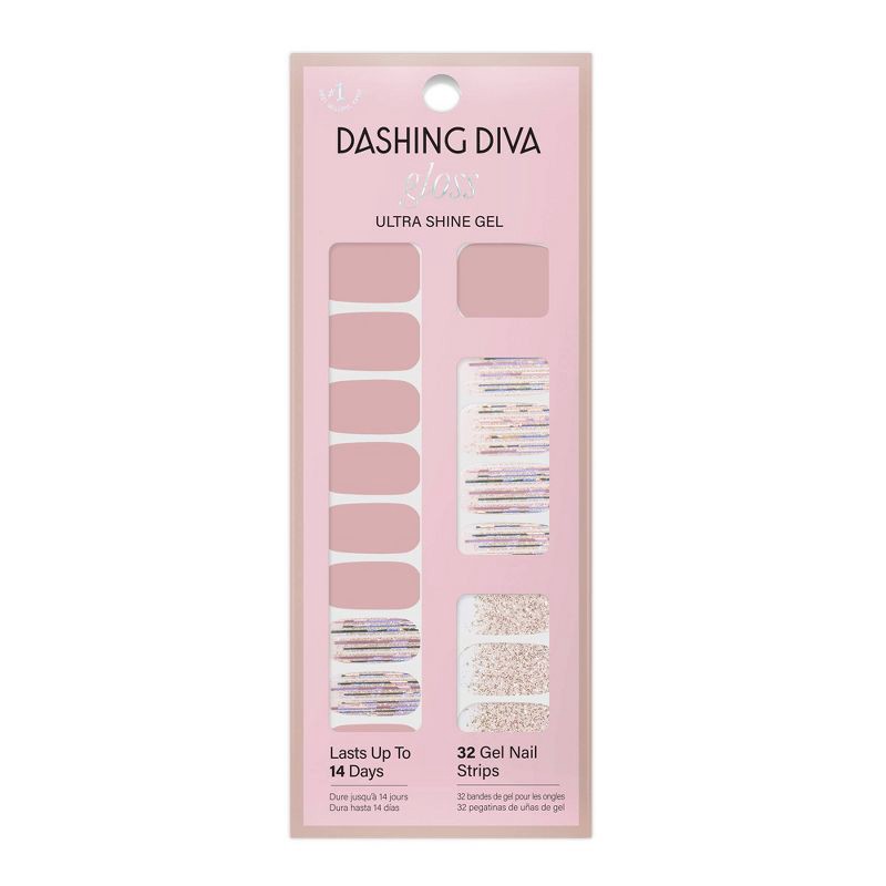 slide 1 of 6, Dashing Diva Gloss Palette Gel Nail Polish Strips - After Glow - 32ct, 32 ct