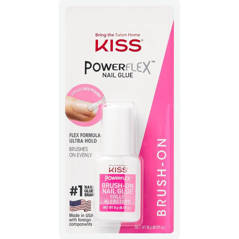 slide 2 of 6, Kiss Nails KISS PowerFlex Brush-On Nail Glue - 0.17oz, 0.17 oz