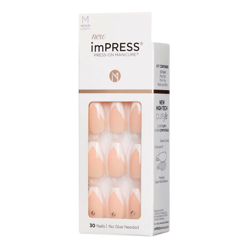 slide 7 of 8, imPRESS Press-On Manicure Press-On Nails - So French - 30ct, 30 ct