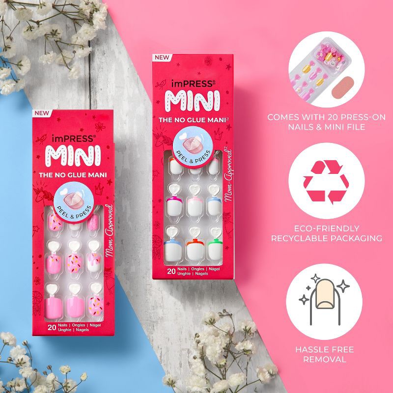 slide 7 of 9, imPRESS Press-On Manicure Mini Press-On Nails for Kids - Super Duper - 21ct, 21 ct