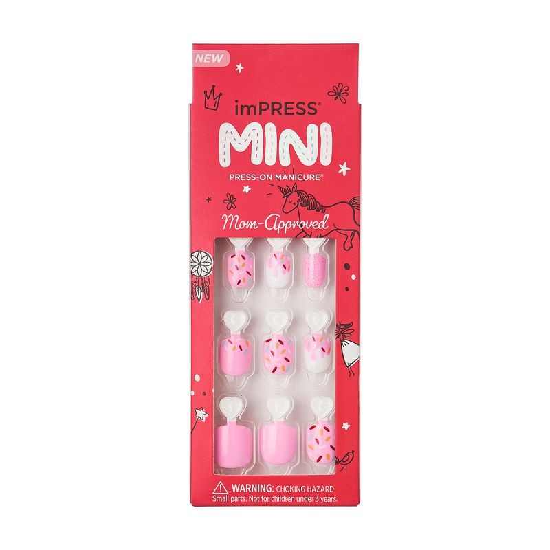 slide 1 of 7, imPRESS Press-On Manicure Mini Press-On Nails for Kids - Super Duper - 21ct, 21 ct