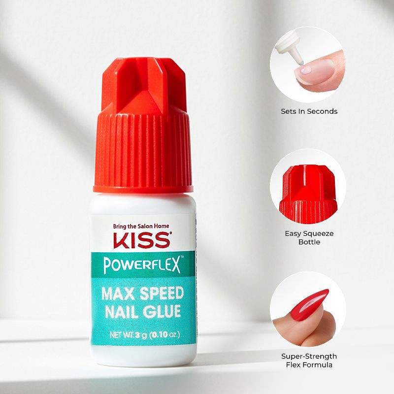 slide 3 of 7, Kiss Nails KISS PowerFlex Maximum Speed Nail Glue - 0.10oz, 0.1 oz