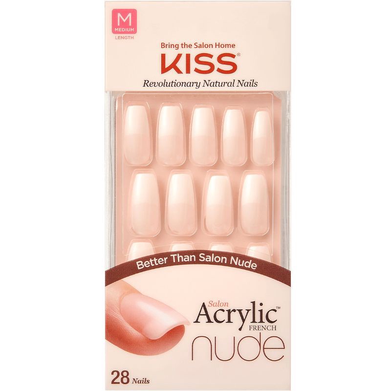 slide 2 of 9, Kiss Nails KISS Salon Acrylic Nude French Manicure - Leilani - 28ct, 28 ct