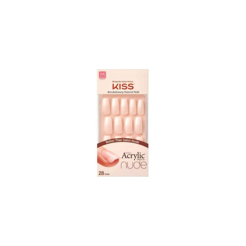 slide 1 of 9, Kiss Nails KISS Salon Acrylic Nude French Manicure - Leilani - 28ct, 28 ct