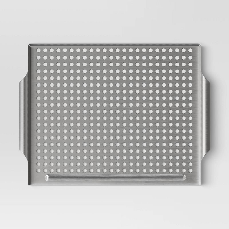slide 2 of 2, Stainless Steel Barbecue Topper - Room Essentials™: Perforated Grill Accessory, Easy Clean, 1 ct