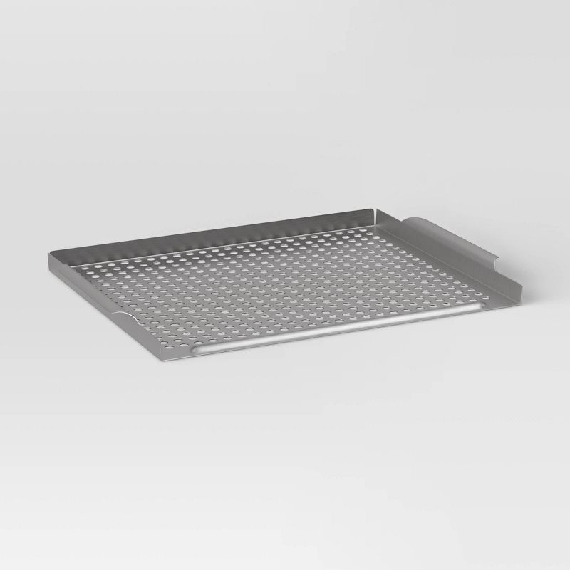 slide 1 of 2, Stainless Steel Barbecue Topper - Room Essentials™: Perforated Grill Accessory, Easy Clean, 1 ct