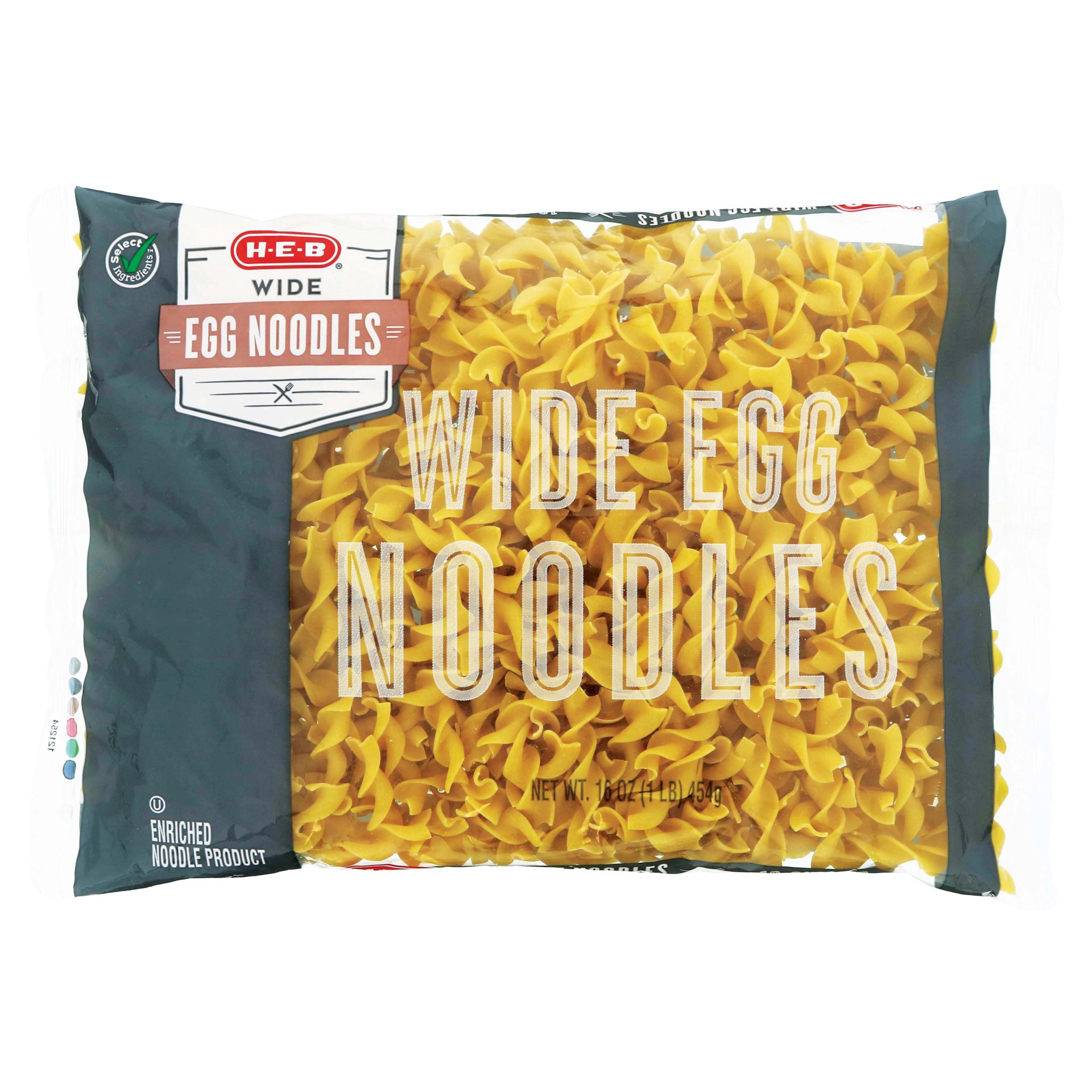 slide 1 of 1, H-E-B Wide Egg Noodles, 16 oz