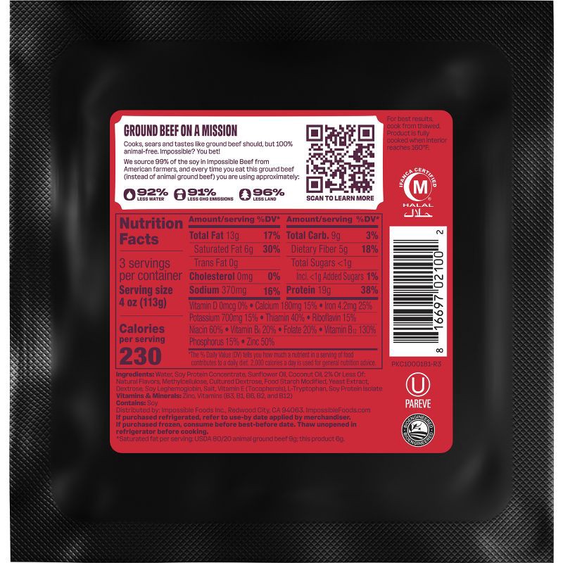 slide 2 of 6, Impossible Plant Based Beef Ground - 12oz, 12 oz