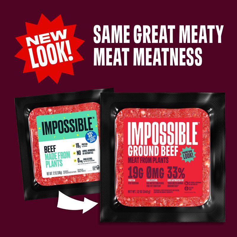 slide 3 of 6, Impossible Plant Based Beef Ground - 12oz, 12 oz